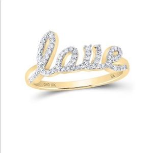 10k solid gold REAL Diamond Love ring, Free appraisal, Real gold, real diamonds